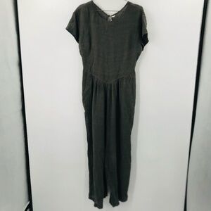Free People Open Back Straight Leg Jumpsuit Gray Size Medium